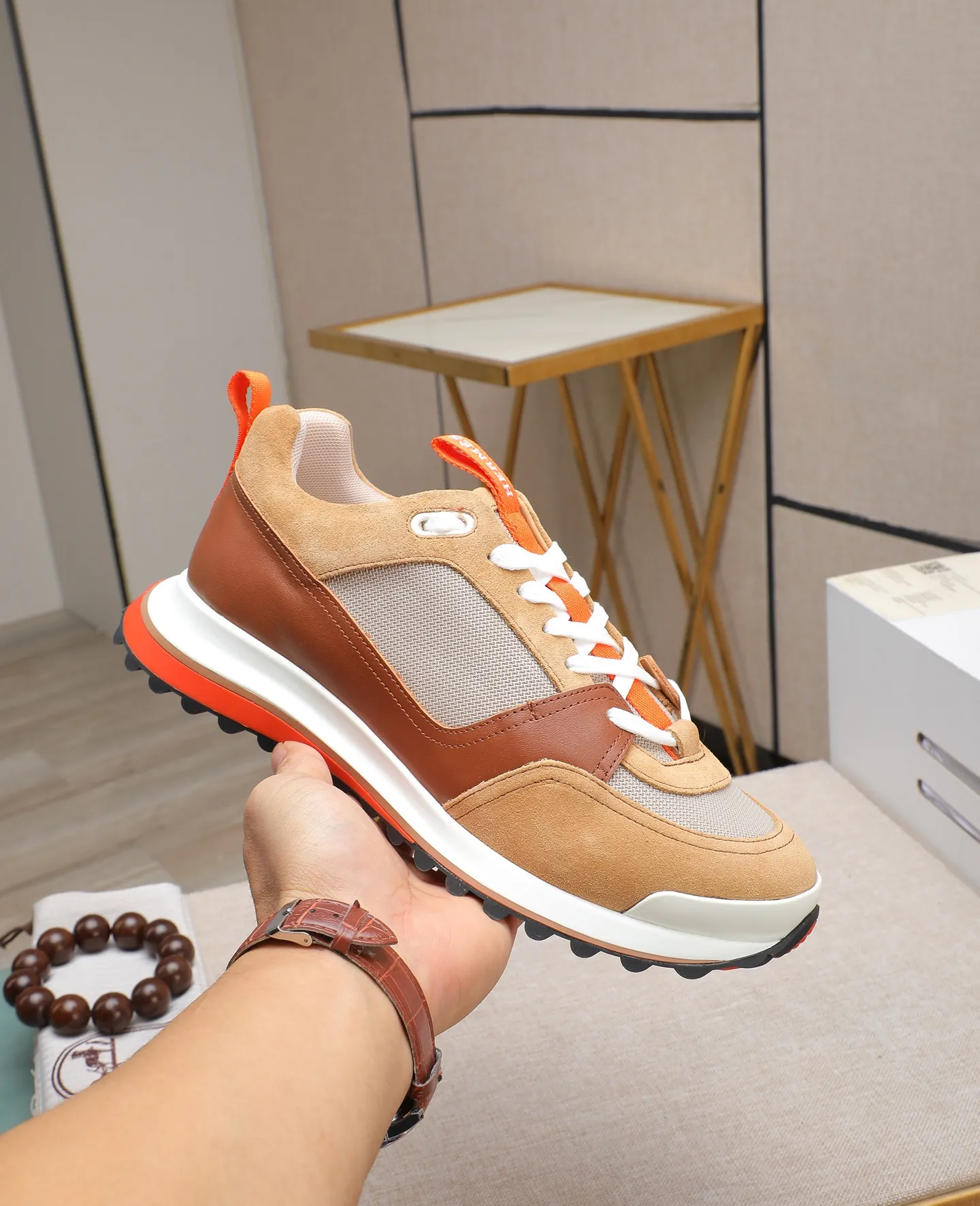 Men's shoes 💰760 Hermes🐴 25ss new autumn and winter products! Classic boot shape + British color matching design, imported calfskin, classic and durable! The original inverted mold last, the ultimate 1:1 shape, and the imported high-end cowhide presents a refined texture! Open the mold to customize the A-grade high-density private mold outsole with luxurious packaging! - Unique quality, 39-44 (38 45 46 customized)